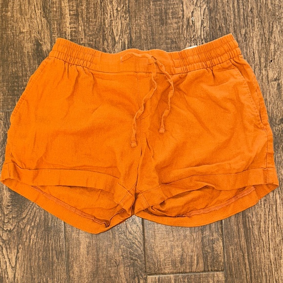 Old Navy Pants - Old Navy Orange Linen Blend Shorts Size Medium